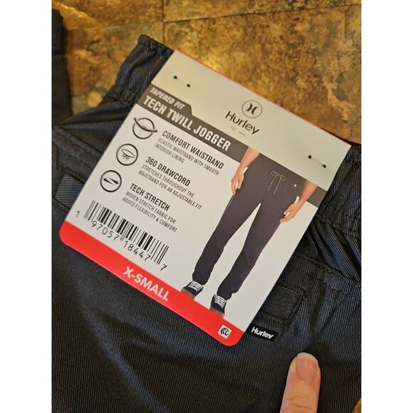 Hurley Pants  Twill Jogger Tapered Fit mens‎ X-Small Dark Gray NWT (A813) - Picture 2 of 10